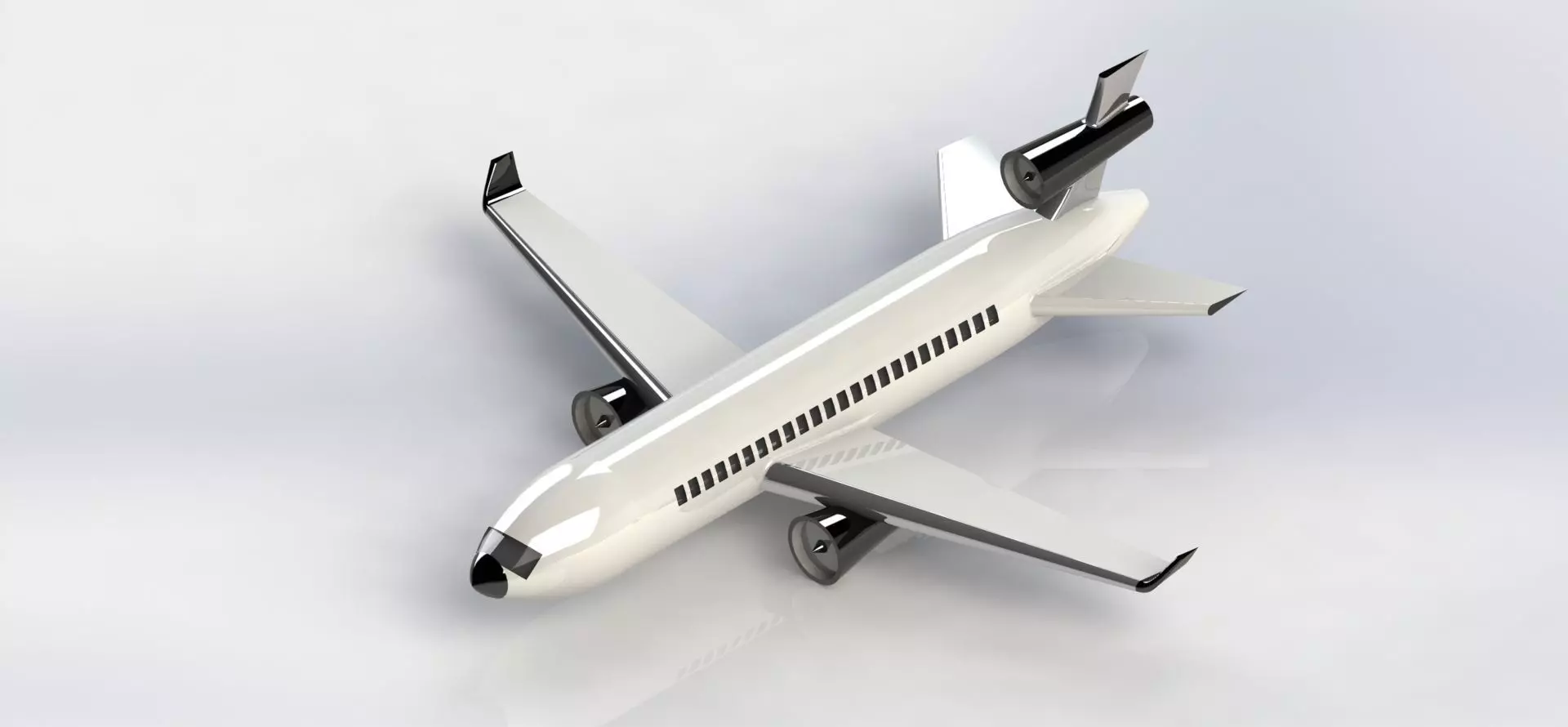 Douglas MD 11 low poly 3D Model Airplane  STL  3D model_0