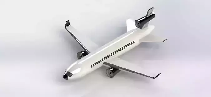 Douglas MD 11 low poly 3D Model Airplane  STL 