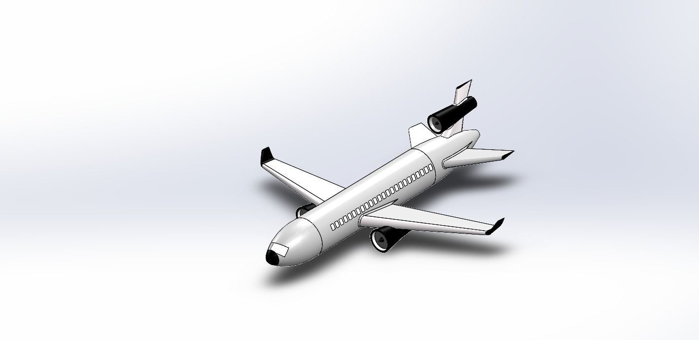 Douglas MD 11 low poly 3D Model Airplane  STL  3D model_1