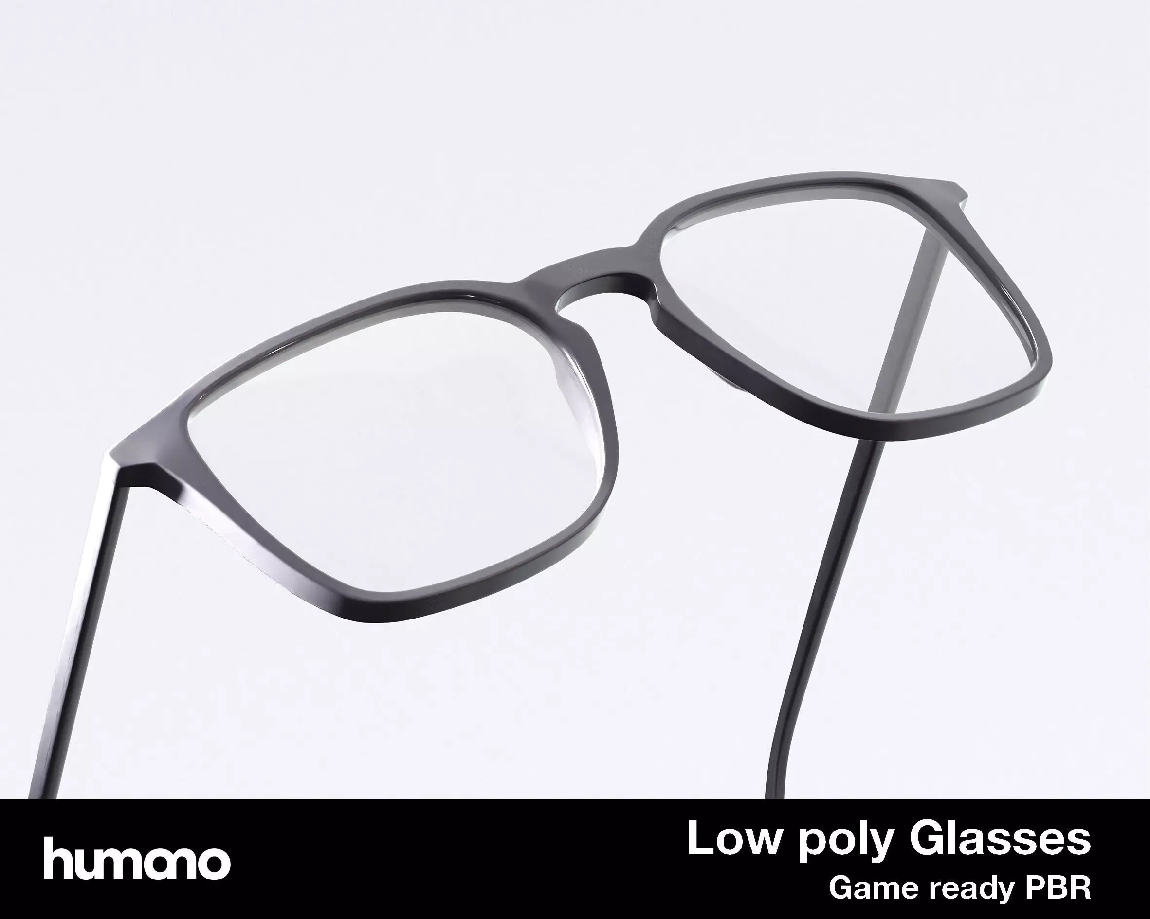 Humano Glasses 06 Low Poly PBR Game Ready model Low-poly 3D model_0