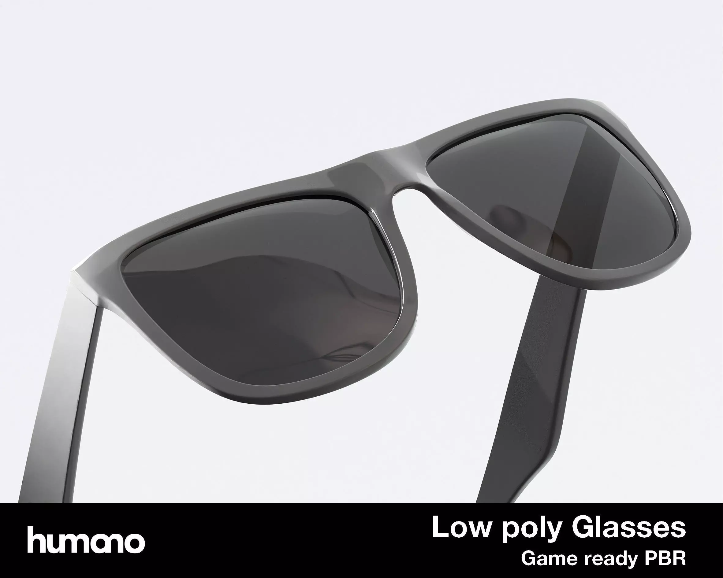 Humano Sunglasses 01 Low Poly PBR Game Ready model Low-poly 3D model_0