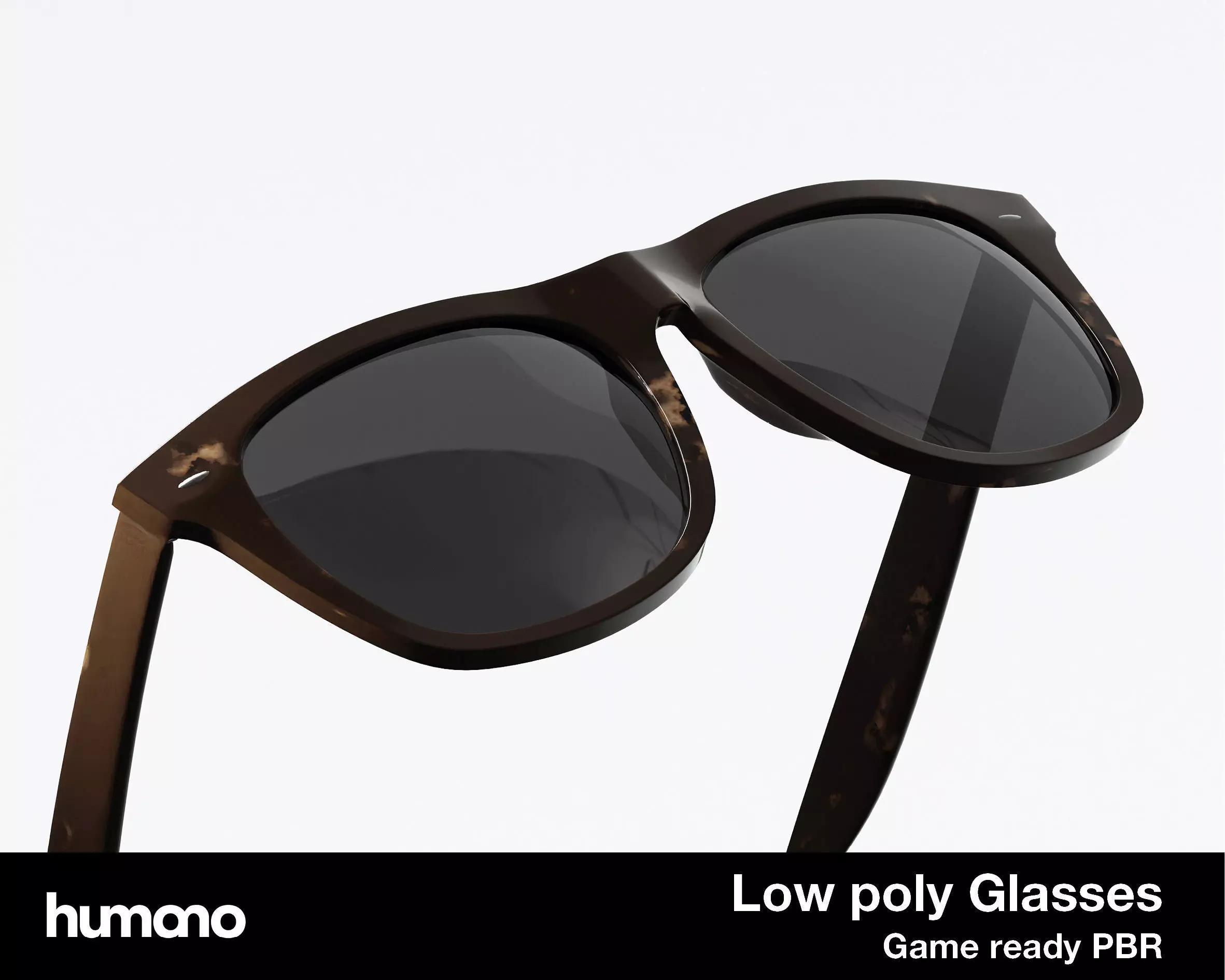 Humano Sunglasses 02 Low Poly PBR Game Ready model Low-poly 3D model_0