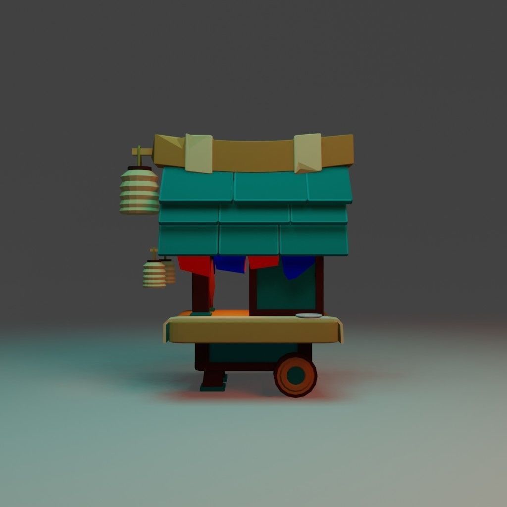 Street shop Free low-poly 3D model_2