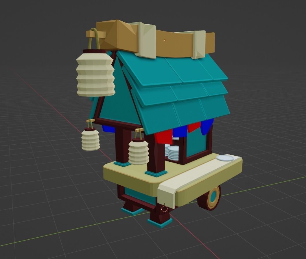 Street shop Free low-poly 3D model_3