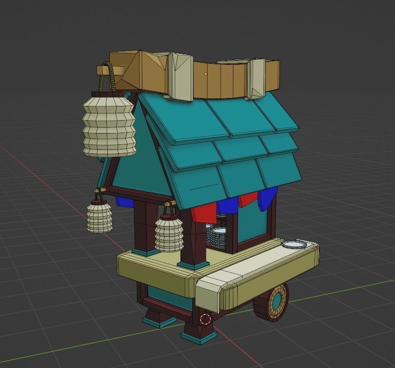 Street shop Free low-poly 3D model_4