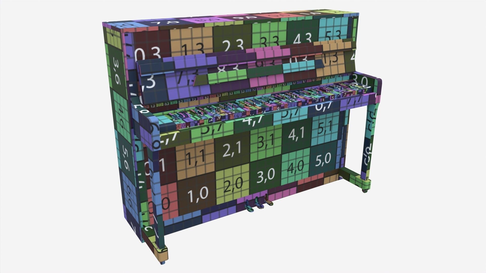 Digital Piano 02 open lid 3D model_6