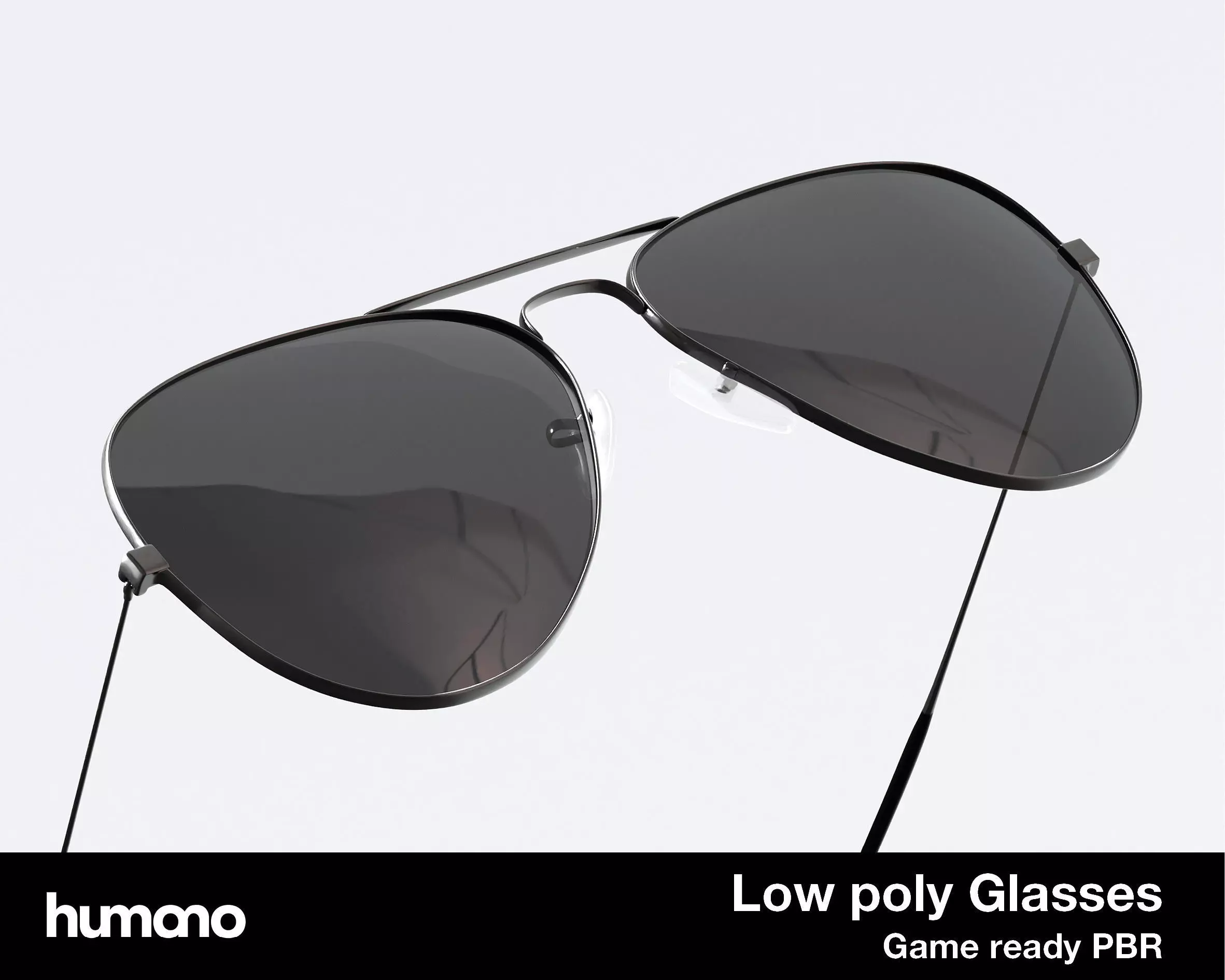 Humano Sunglasses 03 Low Poly PBR Game Ready model Low-poly 3D model_0