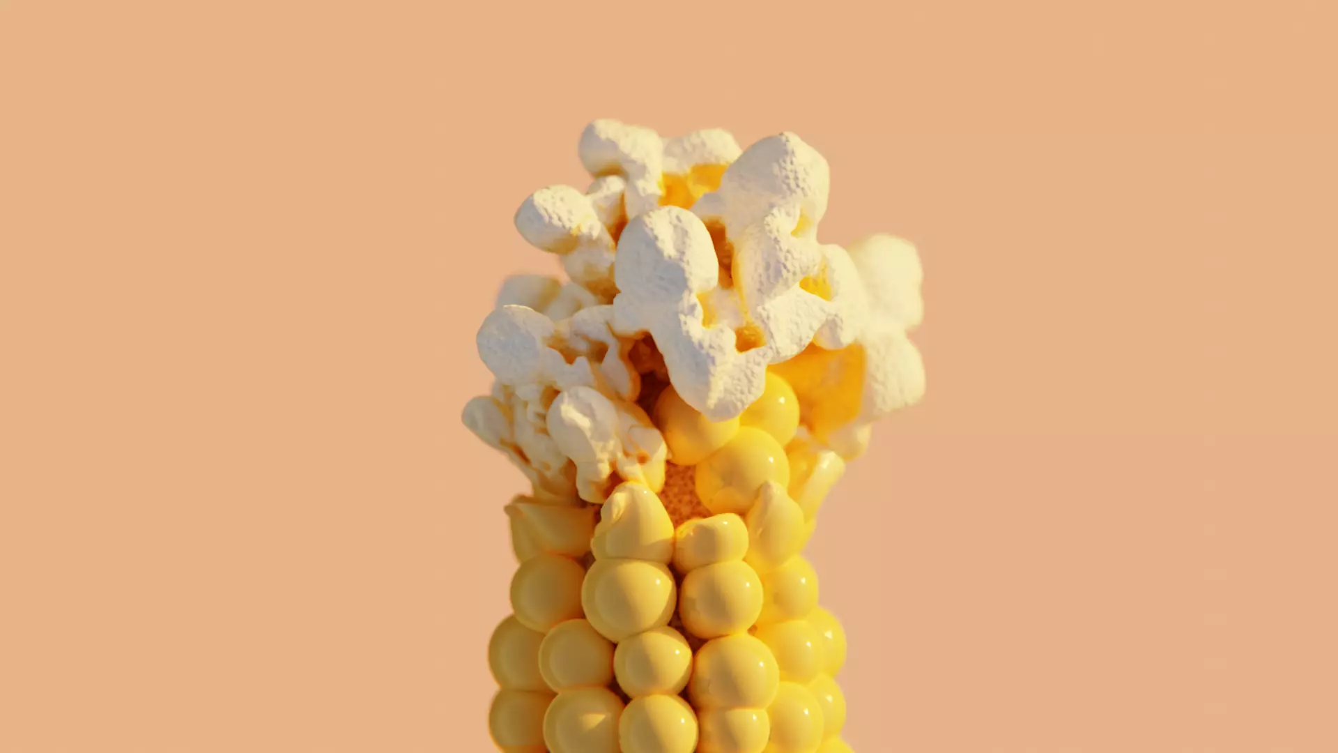 Popping pop corn animation geometry nodes Blender 3D model