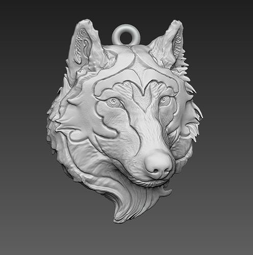 pendant she-wolf 3D print model