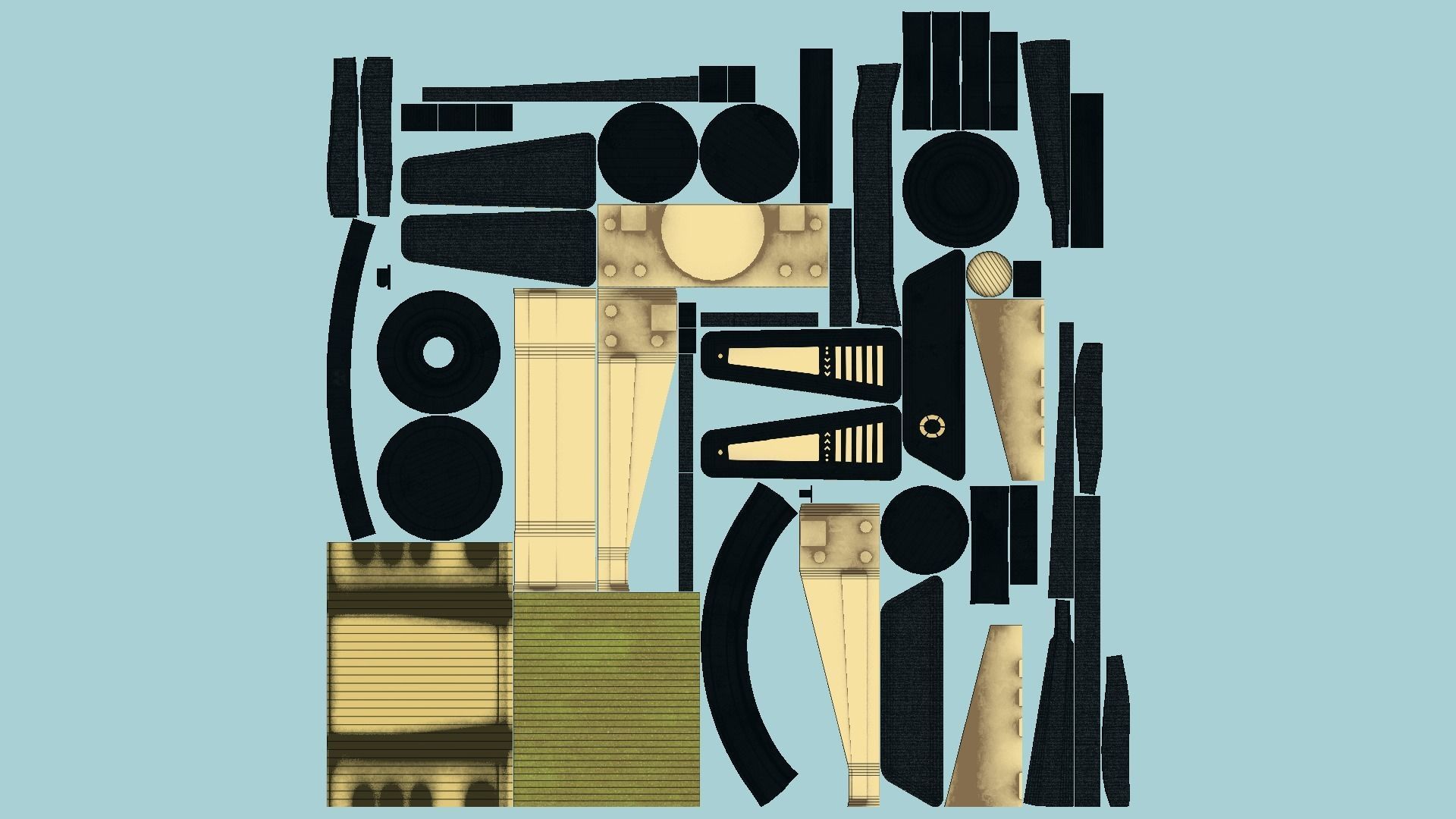 SciFi Backpack J03 Black Gold - Fashion Character Design Low-poly 3D model_5