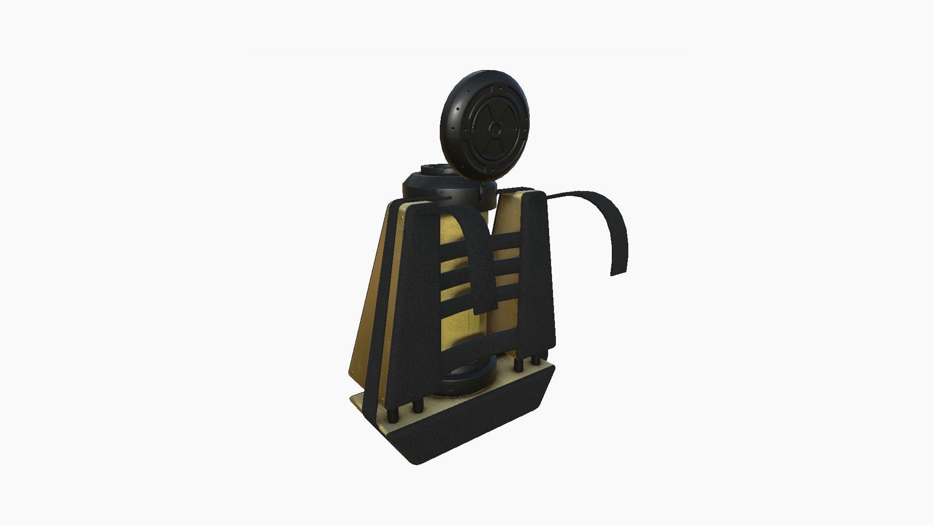 SciFi Backpack J03 Black Gold - Fashion Character Design Low-poly 3D model_3