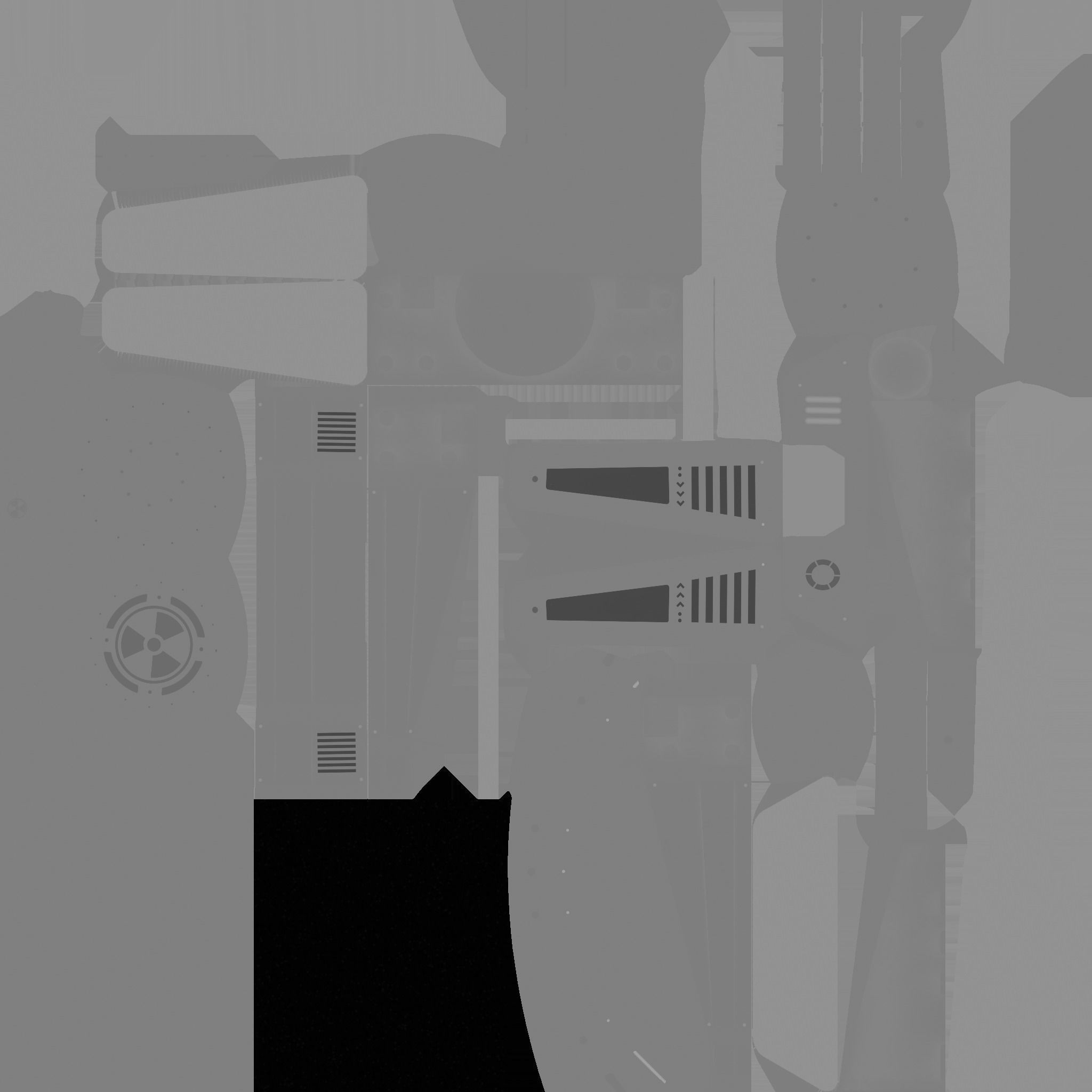 SciFi Backpack J03 Black Gold - Fashion Character Design Low-poly 3D model_23