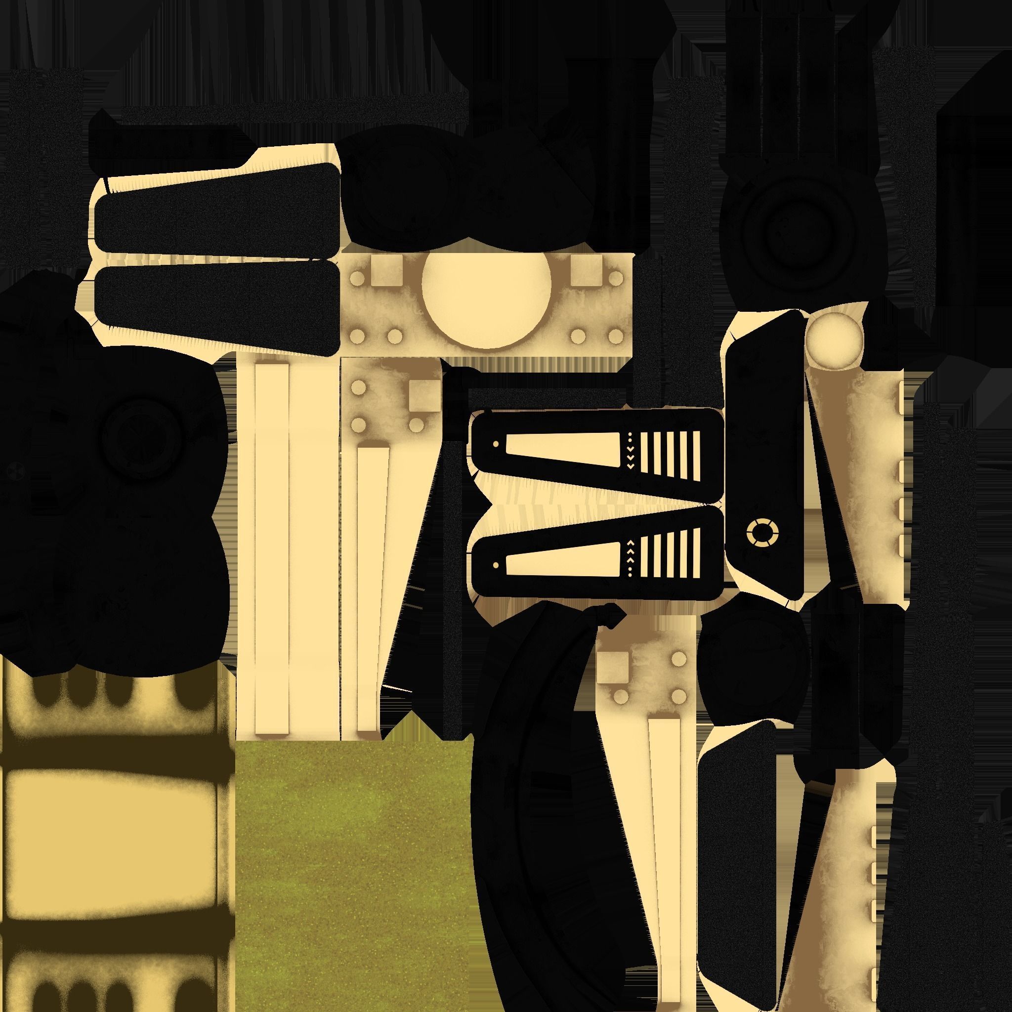 SciFi Backpack J03 Black Gold - Fashion Character Design Low-poly 3D model_21