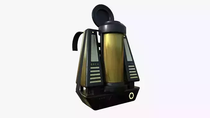 SciFi Backpack J03 Black Gold - Fashion Character Design Low-poly 3D model