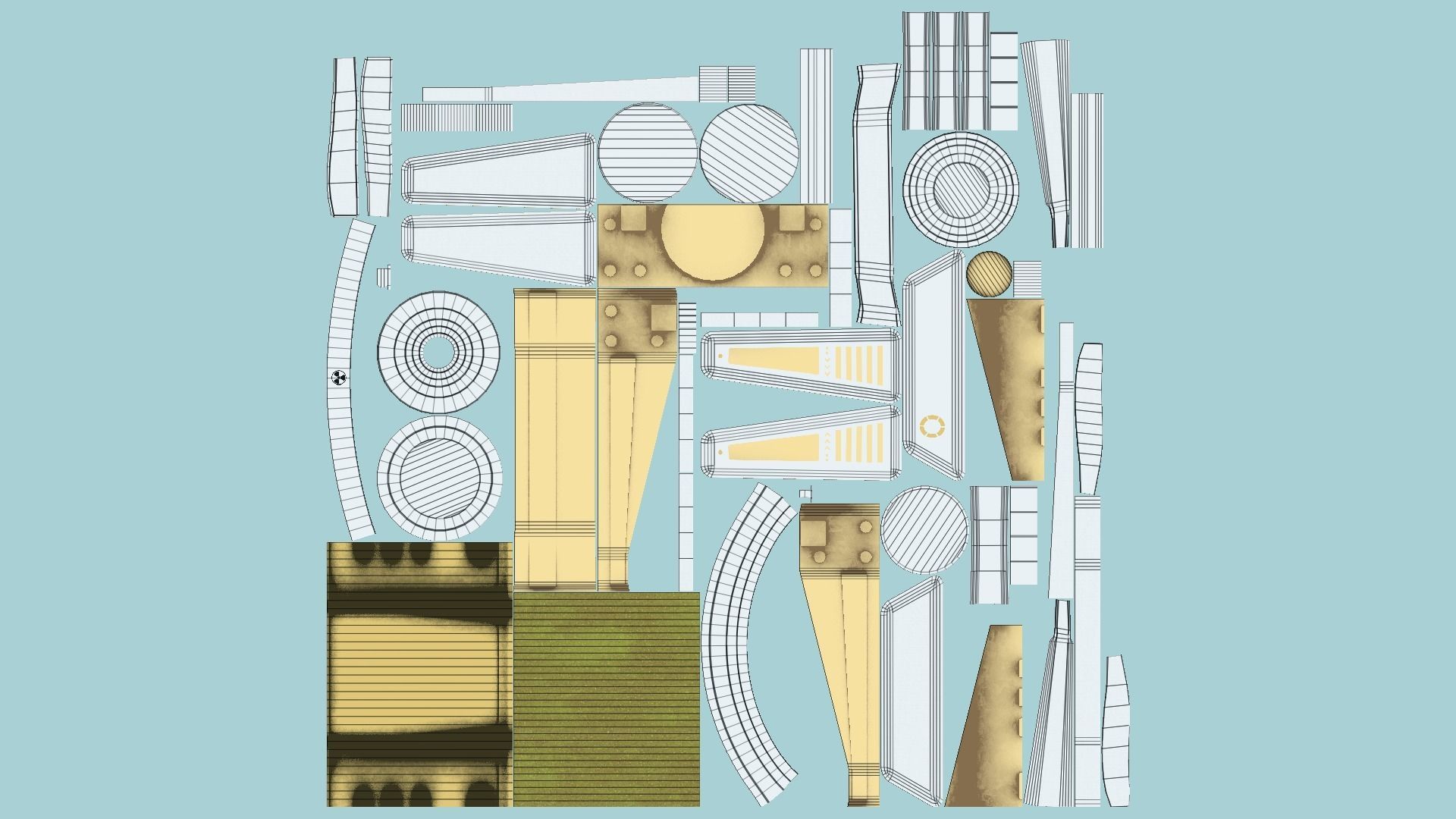 SciFi Backpack J04 White Gold - Fashion Character Design Low-poly 3D model_5