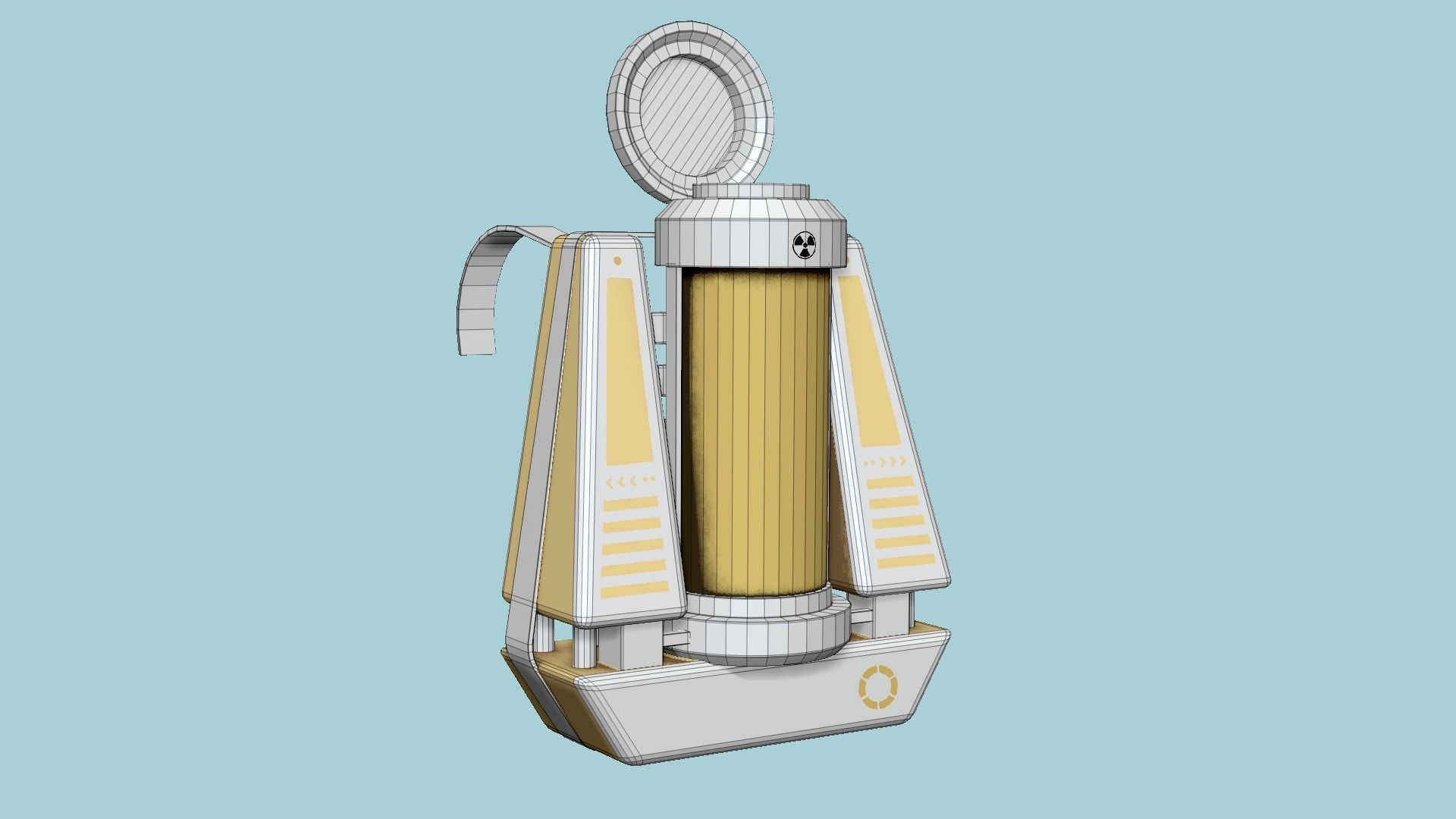 SciFi Backpack J04 White Gold - Fashion Character Design Low-poly 3D model_6