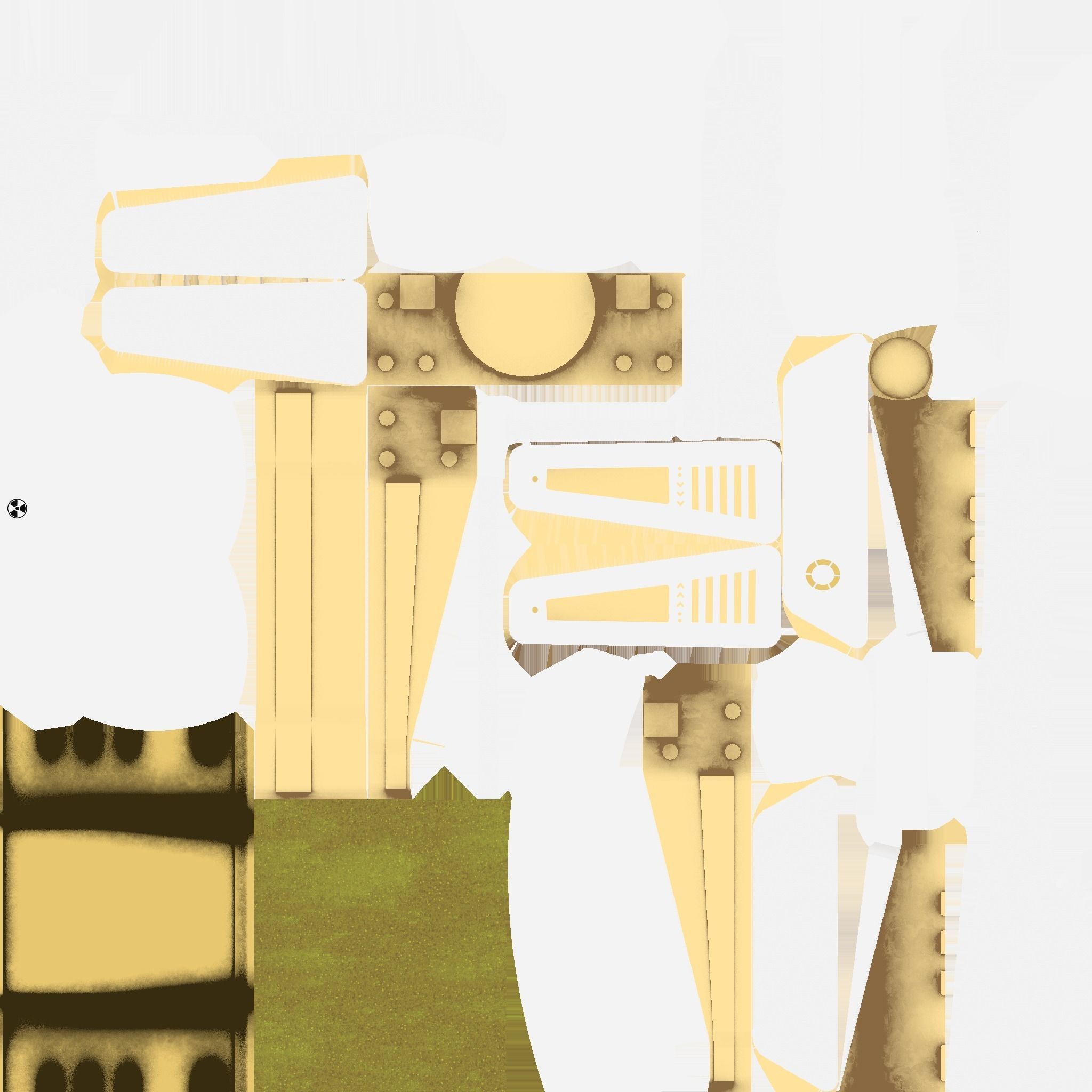 SciFi Backpack J04 White Gold - Fashion Character Design Low-poly 3D model_21