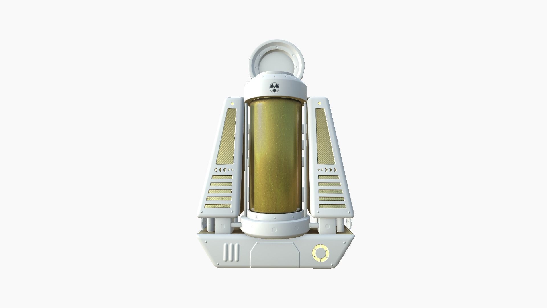 SciFi Backpack J04 White Gold - Fashion Character Design Low-poly 3D model_1