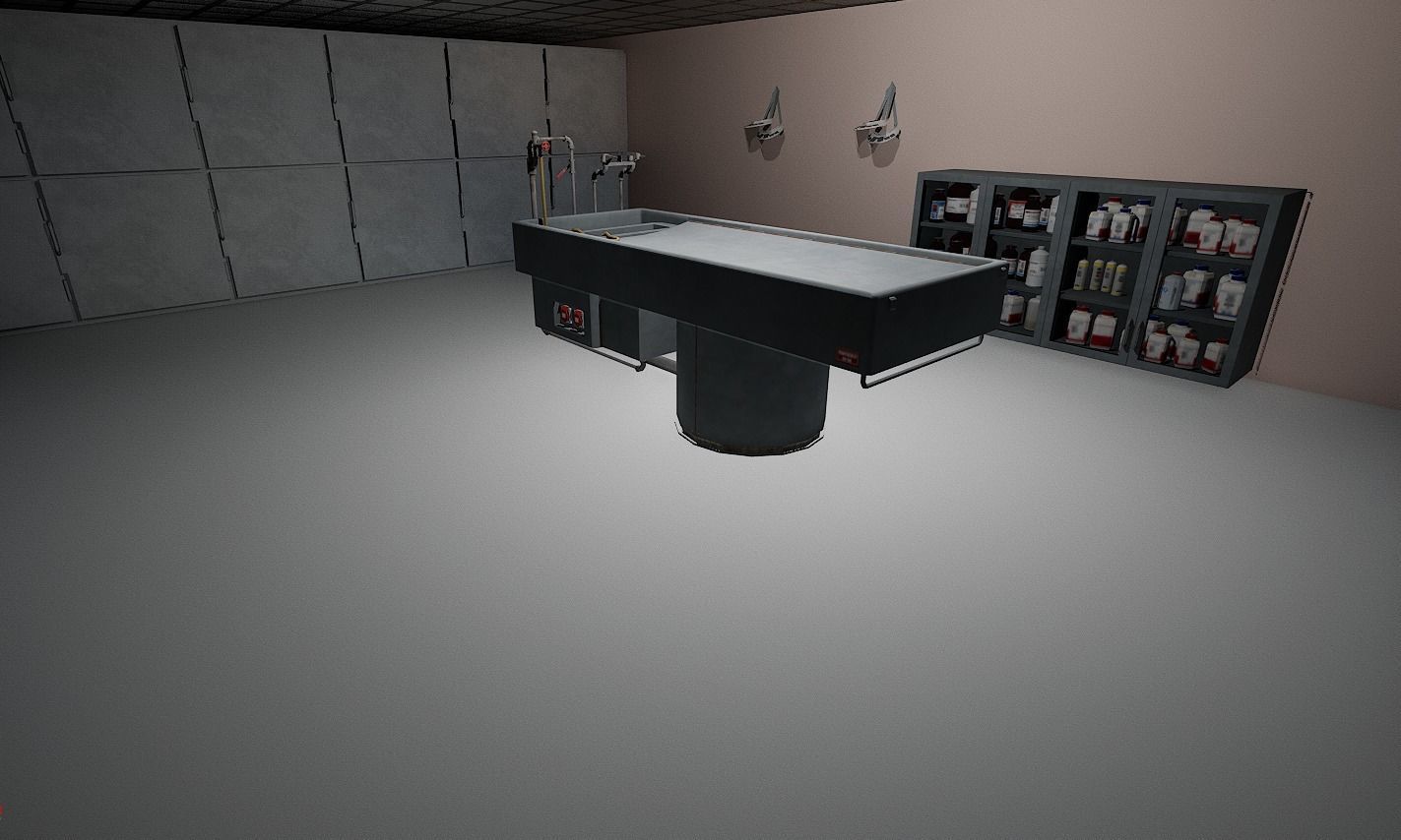 Autopsy room Low-poly 3D model_1