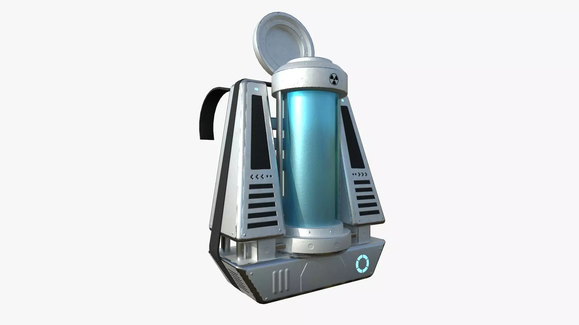 SciFi Backpack J05 Steel Bright - Fashion Character Design Low-poly 3D model_0