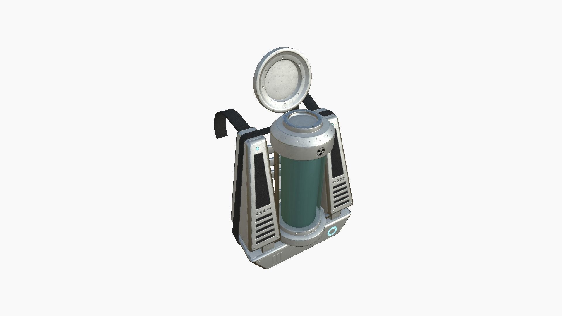 SciFi Backpack J05 Steel Bright - Fashion Character Design Low-poly 3D model_4