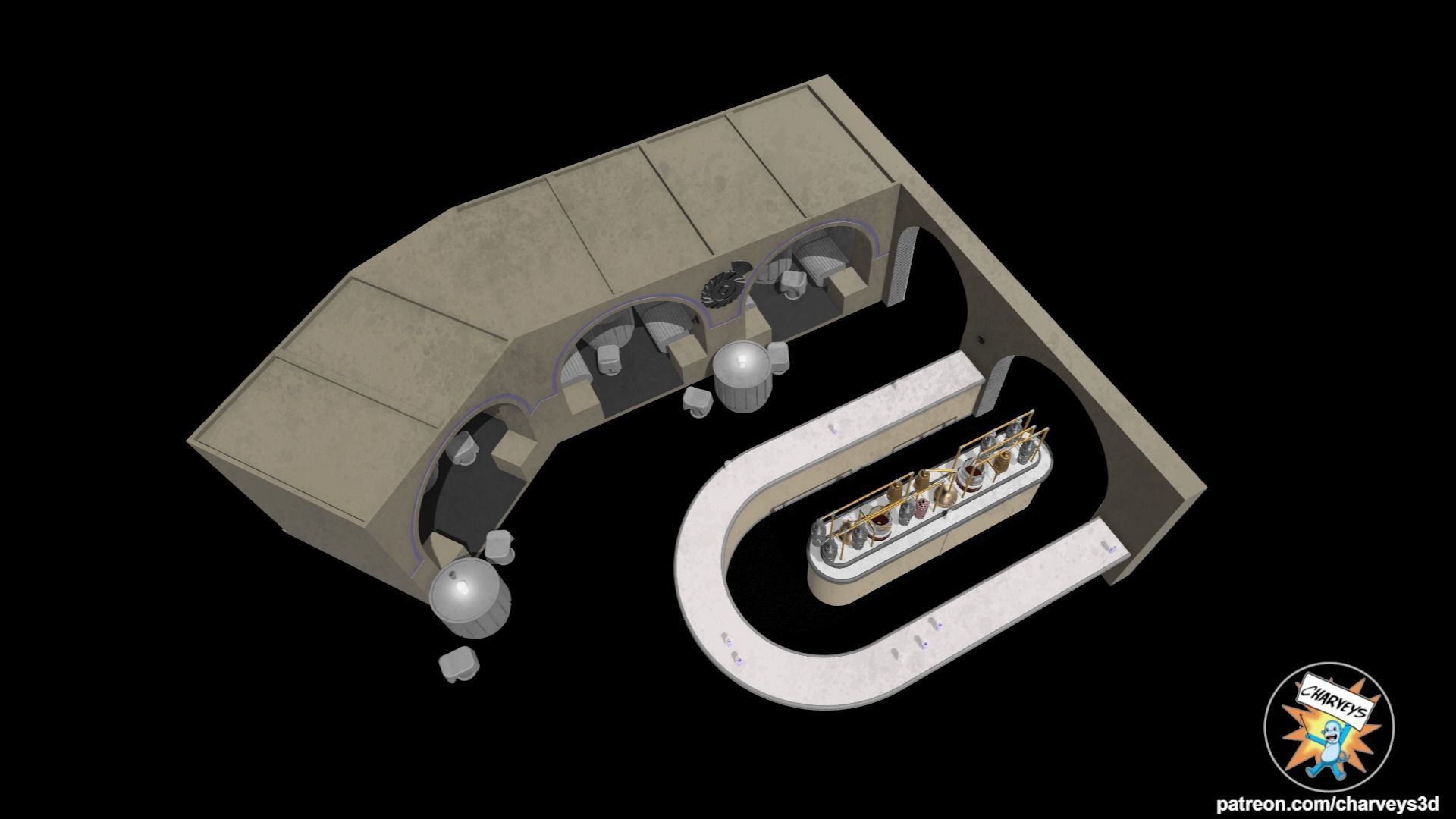 Star Wars Mos Eisley Cantina Diorama for action figures 3D print model_5