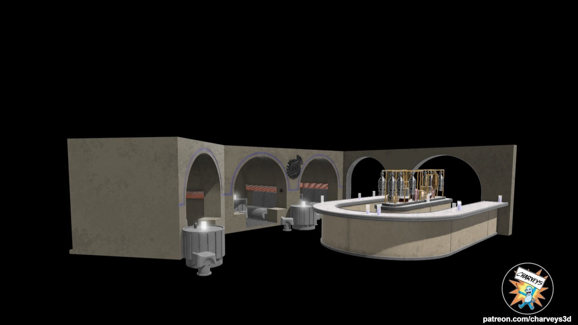 Star Wars Mos Eisley Cantina Diorama for action figures 3D print model_2