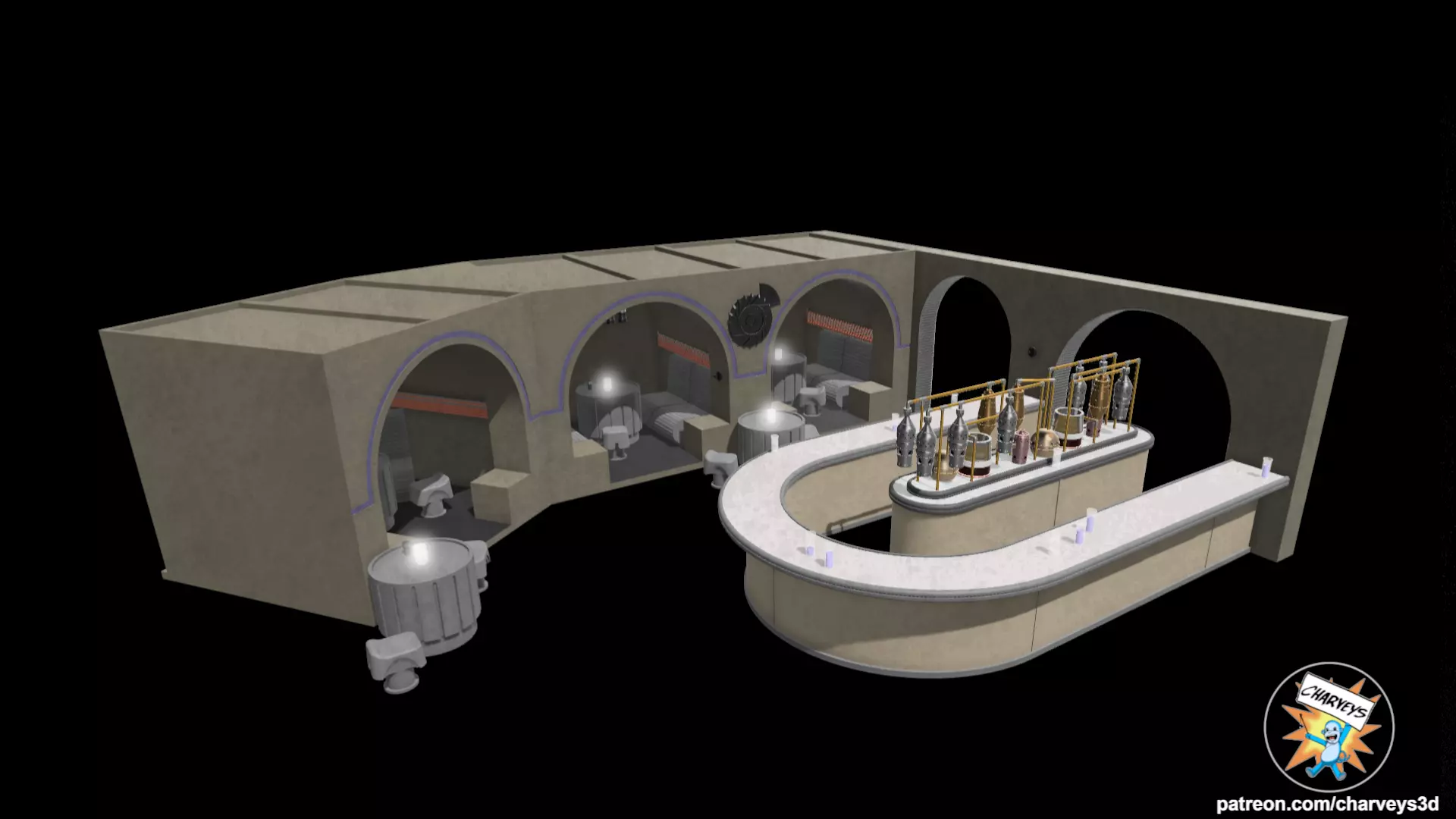 Star Wars Mos Eisley Cantina Diorama for action figures 3D print model_0