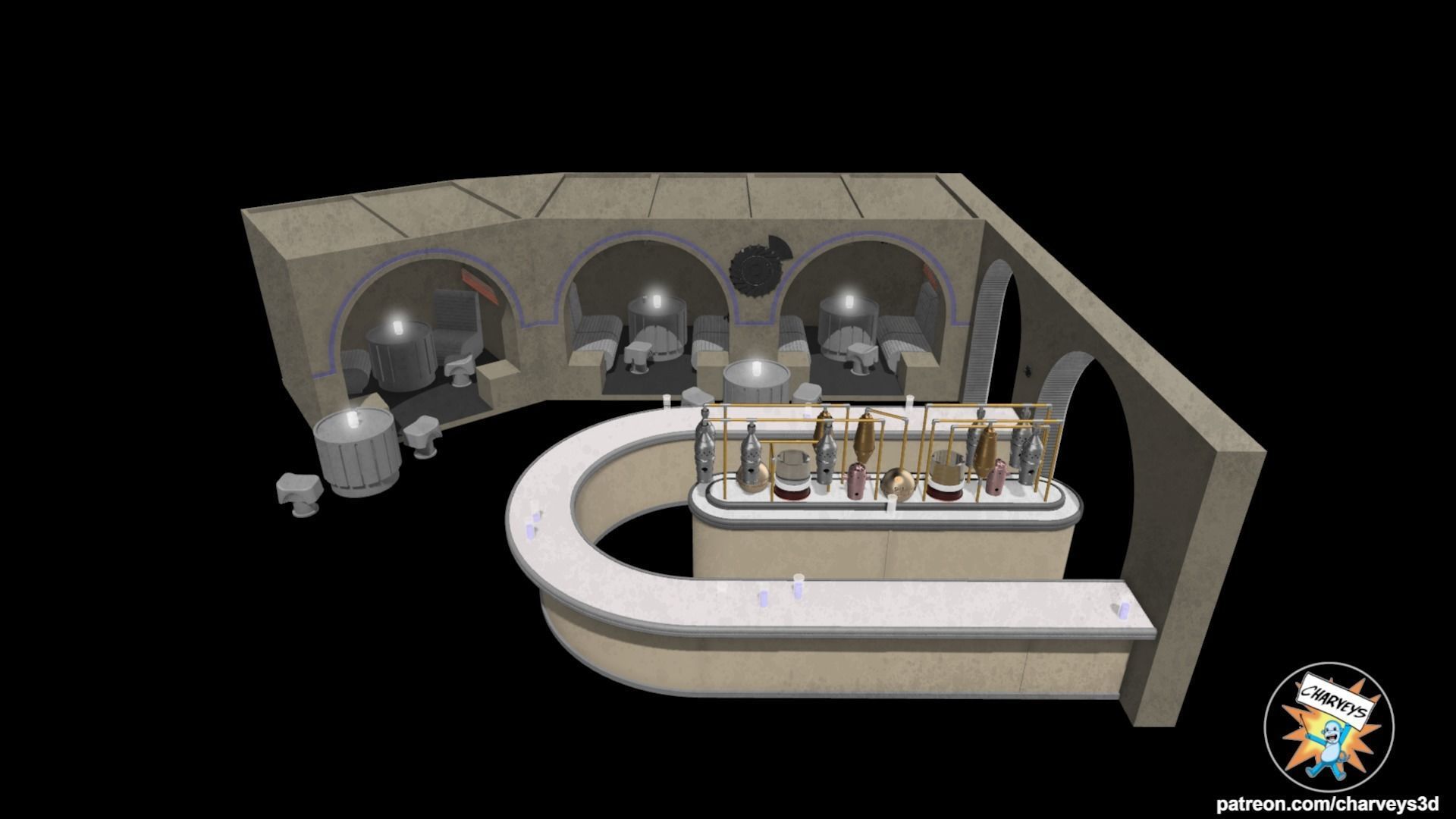 Star Wars Mos Eisley Cantina Diorama for action figures 3D print model_4