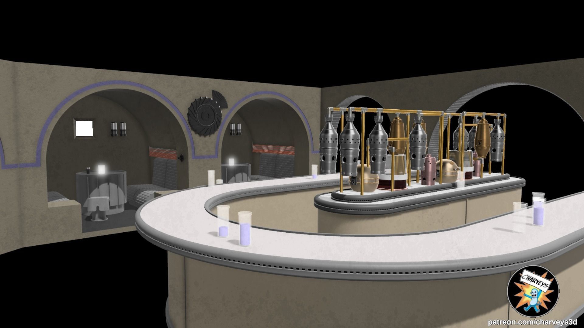Star Wars Mos Eisley Cantina Diorama for action figures 3D print model_6
