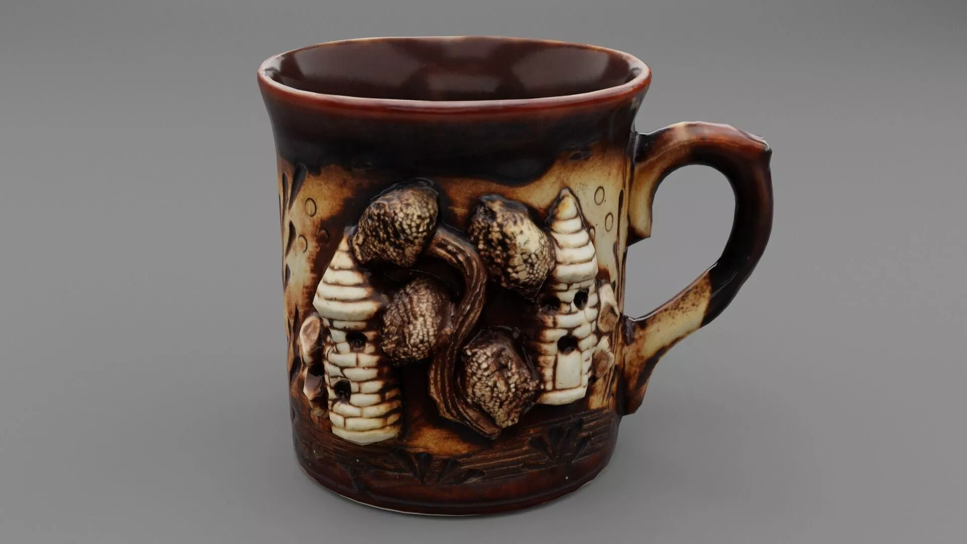 Ethnic clay cup 01 Low-poly 3D model
