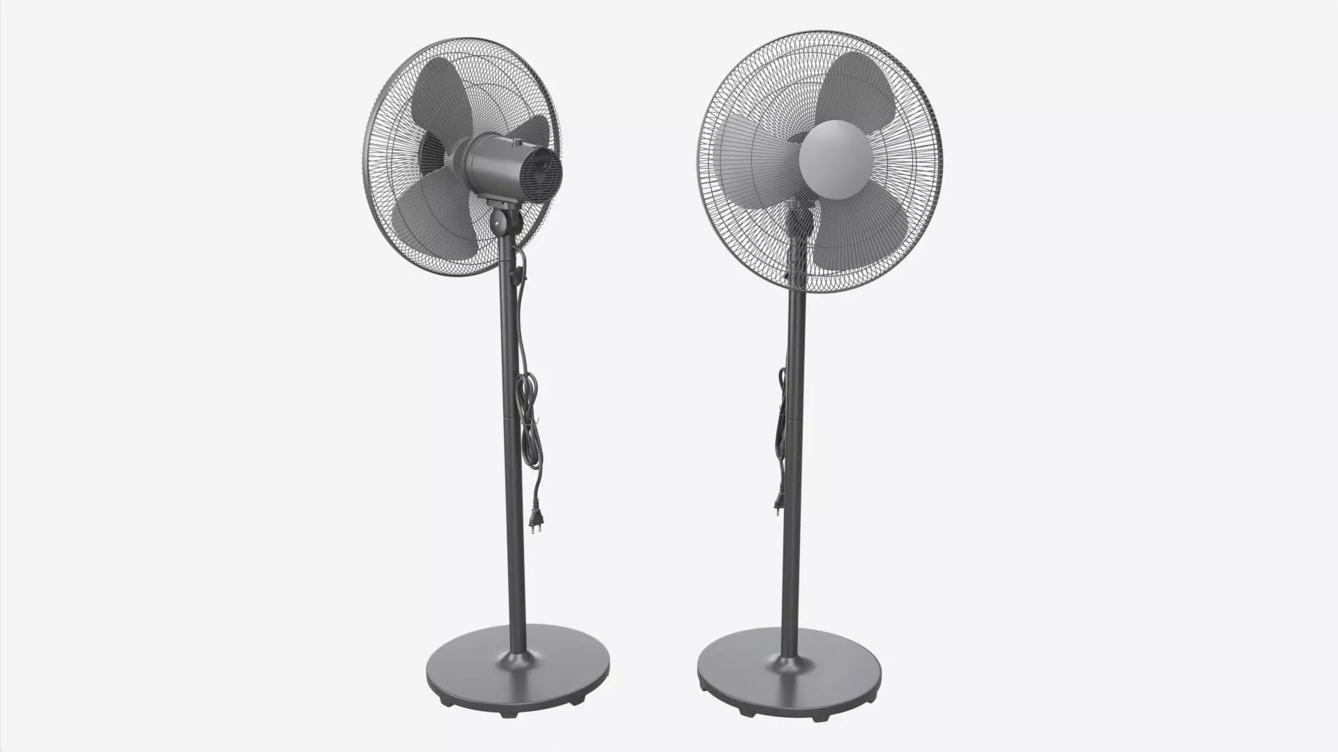 Floor Fan Gray 3D model_0