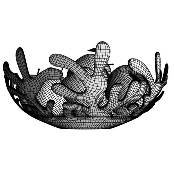 Fruit in Bowls Collection 3D model_12