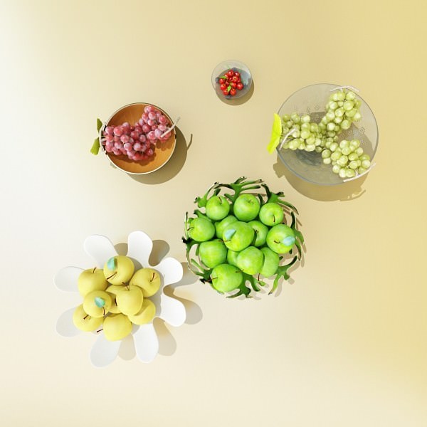 Fruit in Bowls Collection 3D model_2