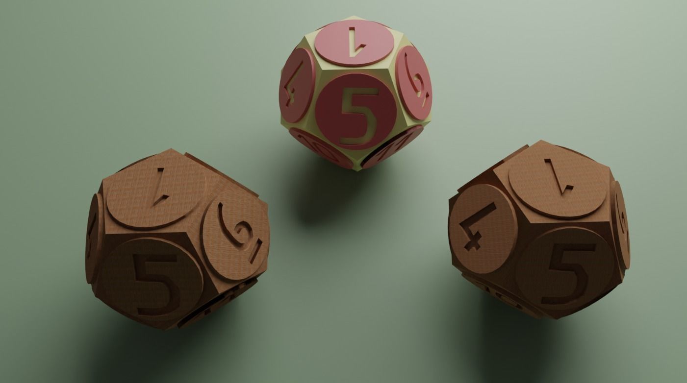 12 Sided Dice Free low-poly 3D model_20