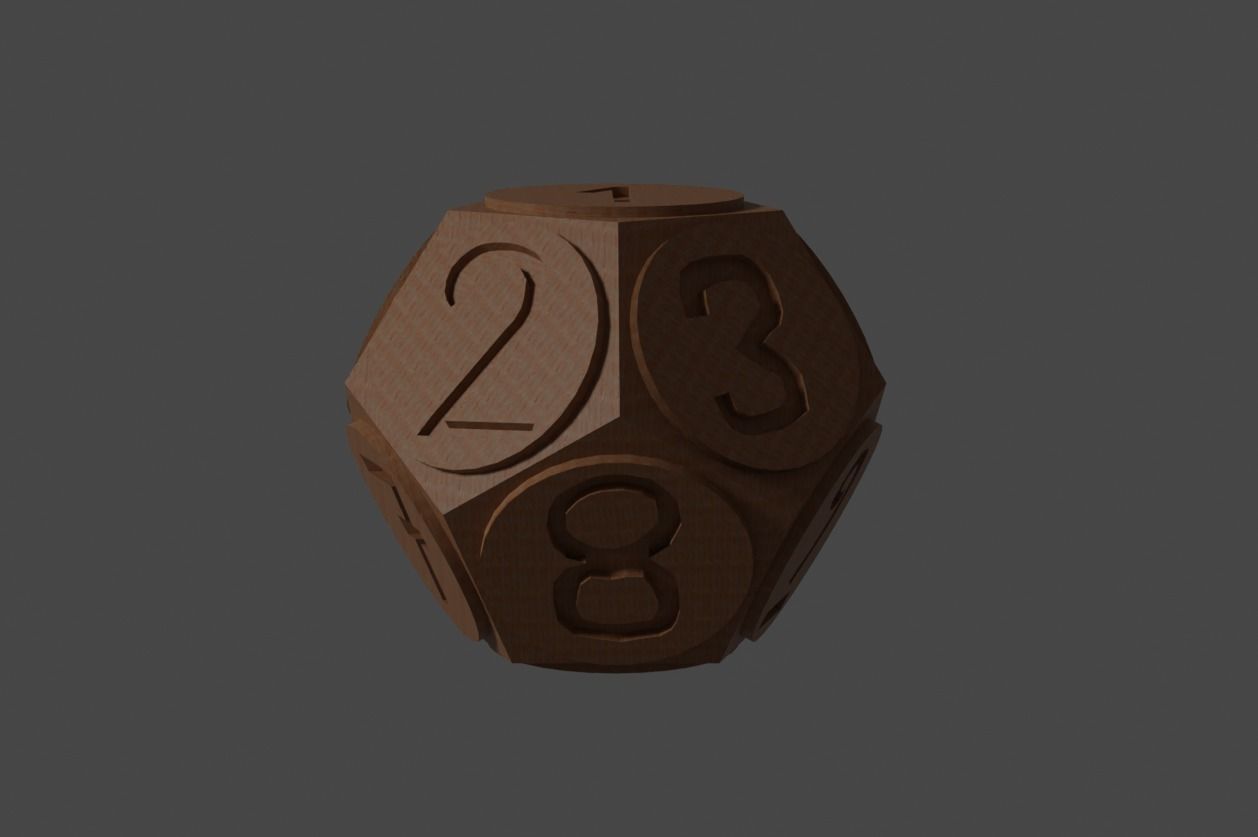 12 Sided Dice Free low-poly 3D model_3