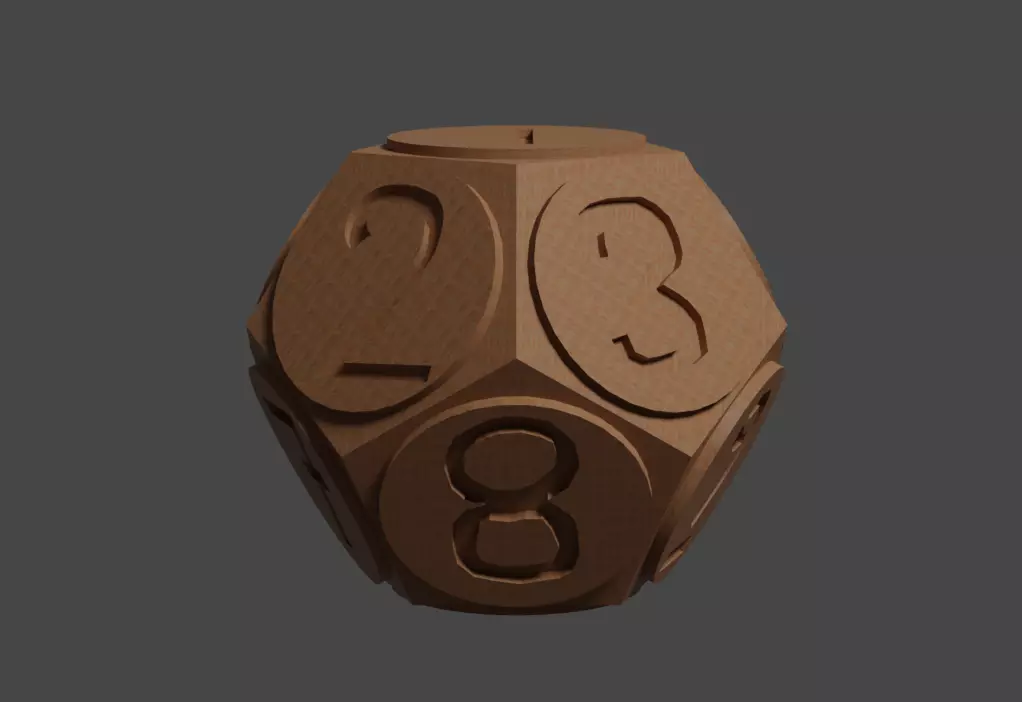 12 Sided Dice Free low-poly 3D model_0