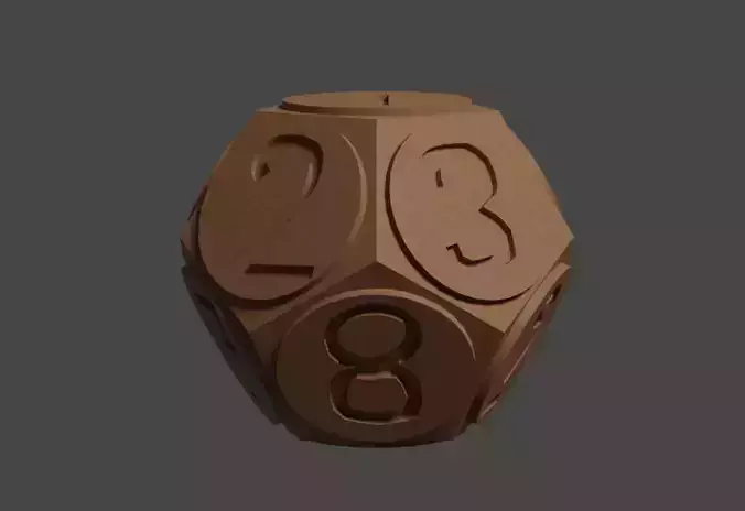 12 Sided Dice Free low-poly 3D model
