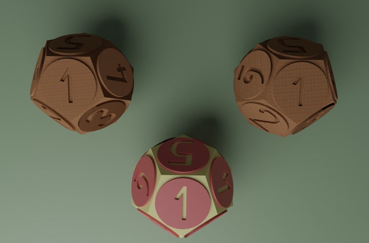 12 Sided Dice Free low-poly 3D model_19
