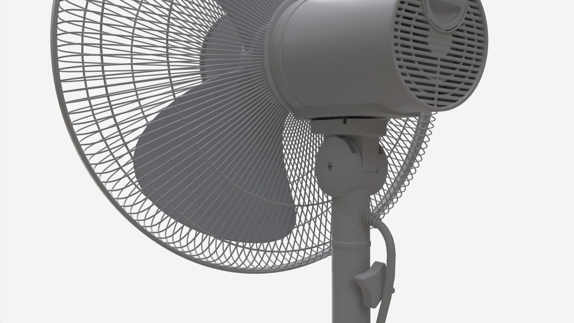 Floor Fan White 3D model_3