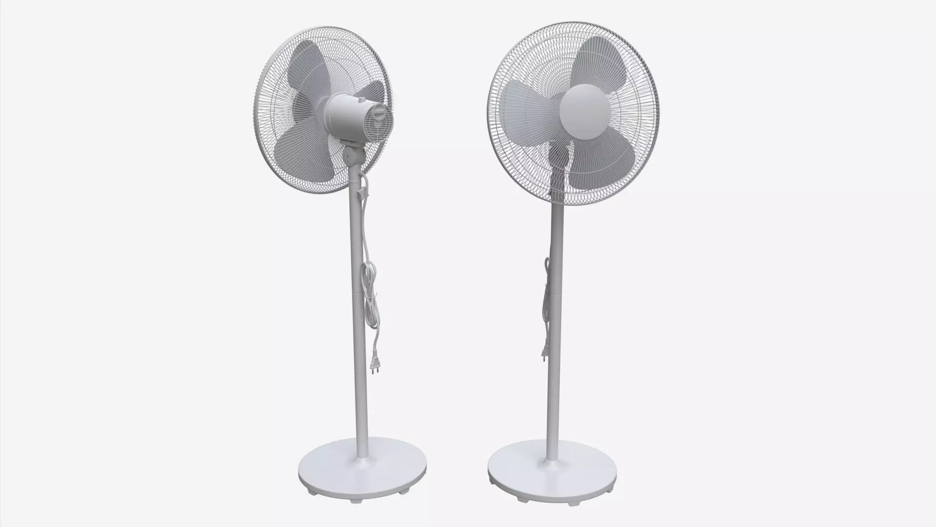 Floor Fan White 3D model_0