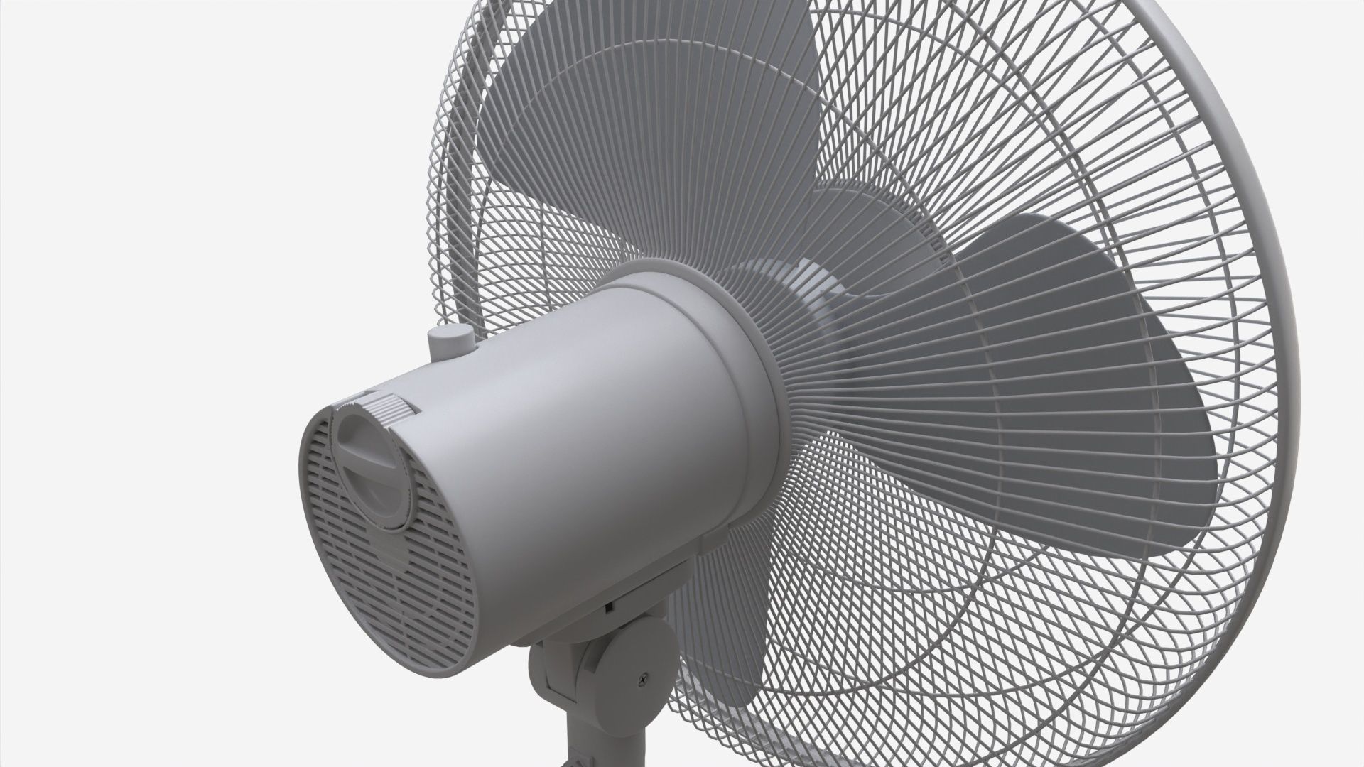 Floor Fan White 3D model_2