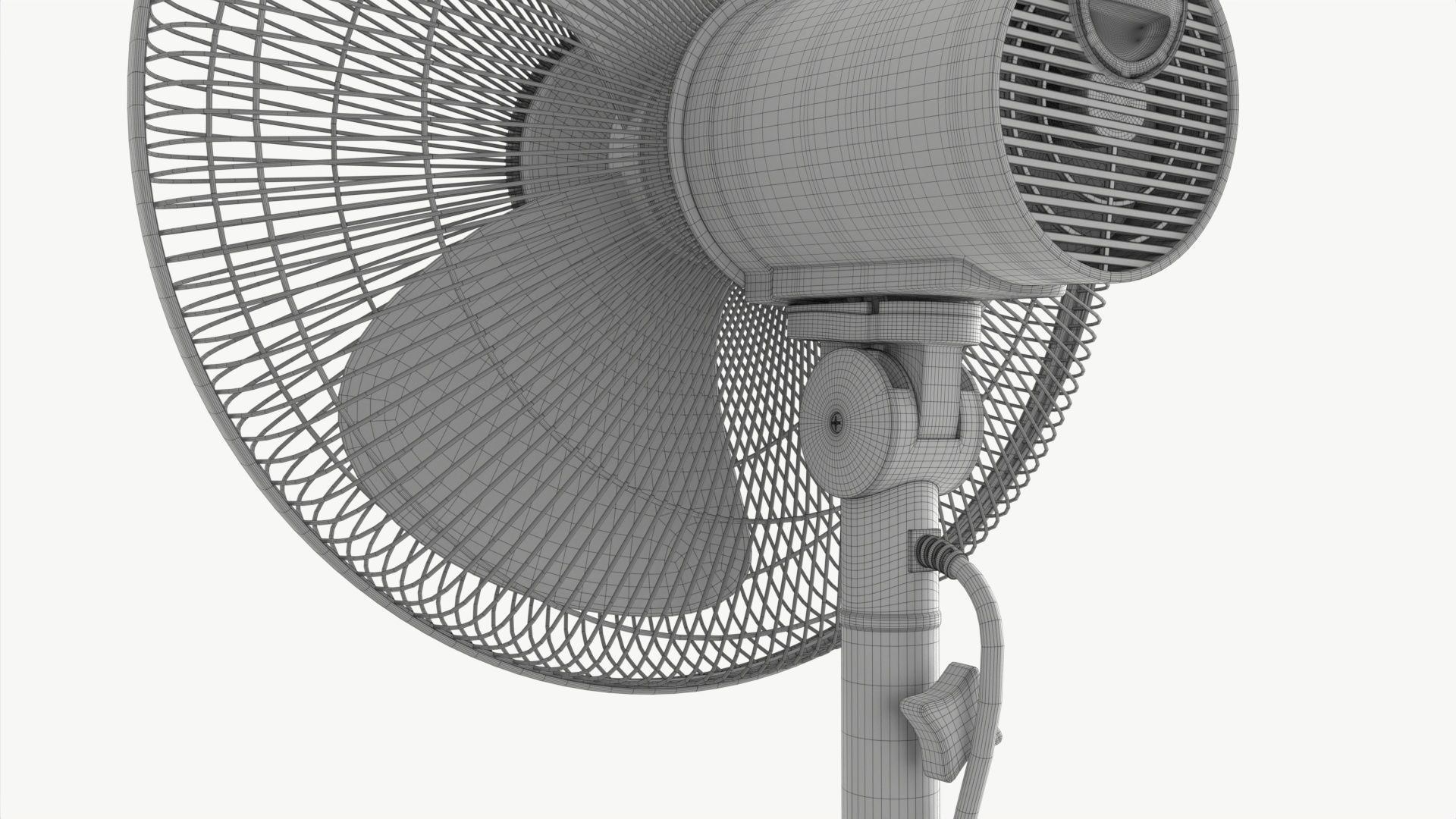 Floor Fan White 3D model_8