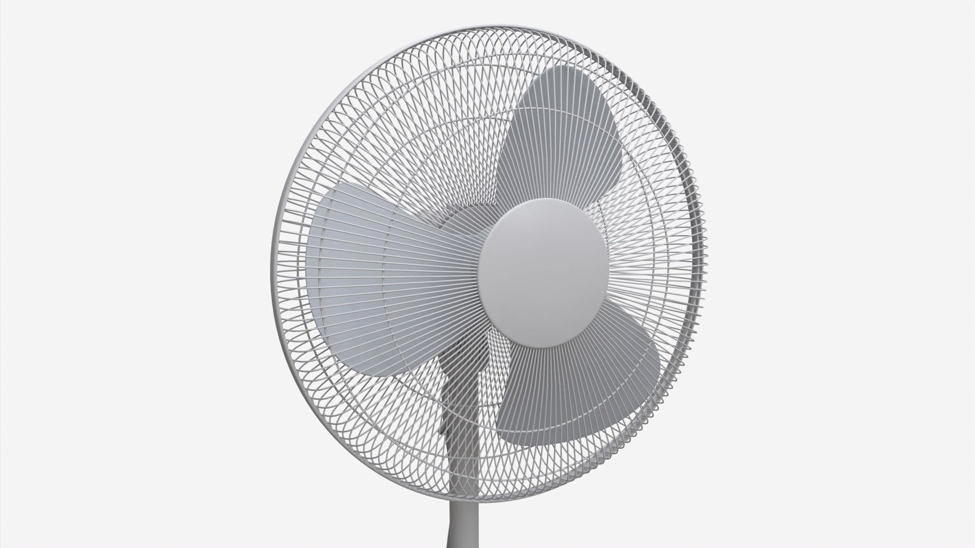 Floor Fan White 3D model_1