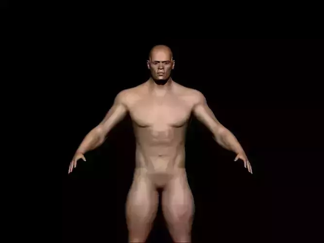 male low poly nude - nude Low-poly 3D model