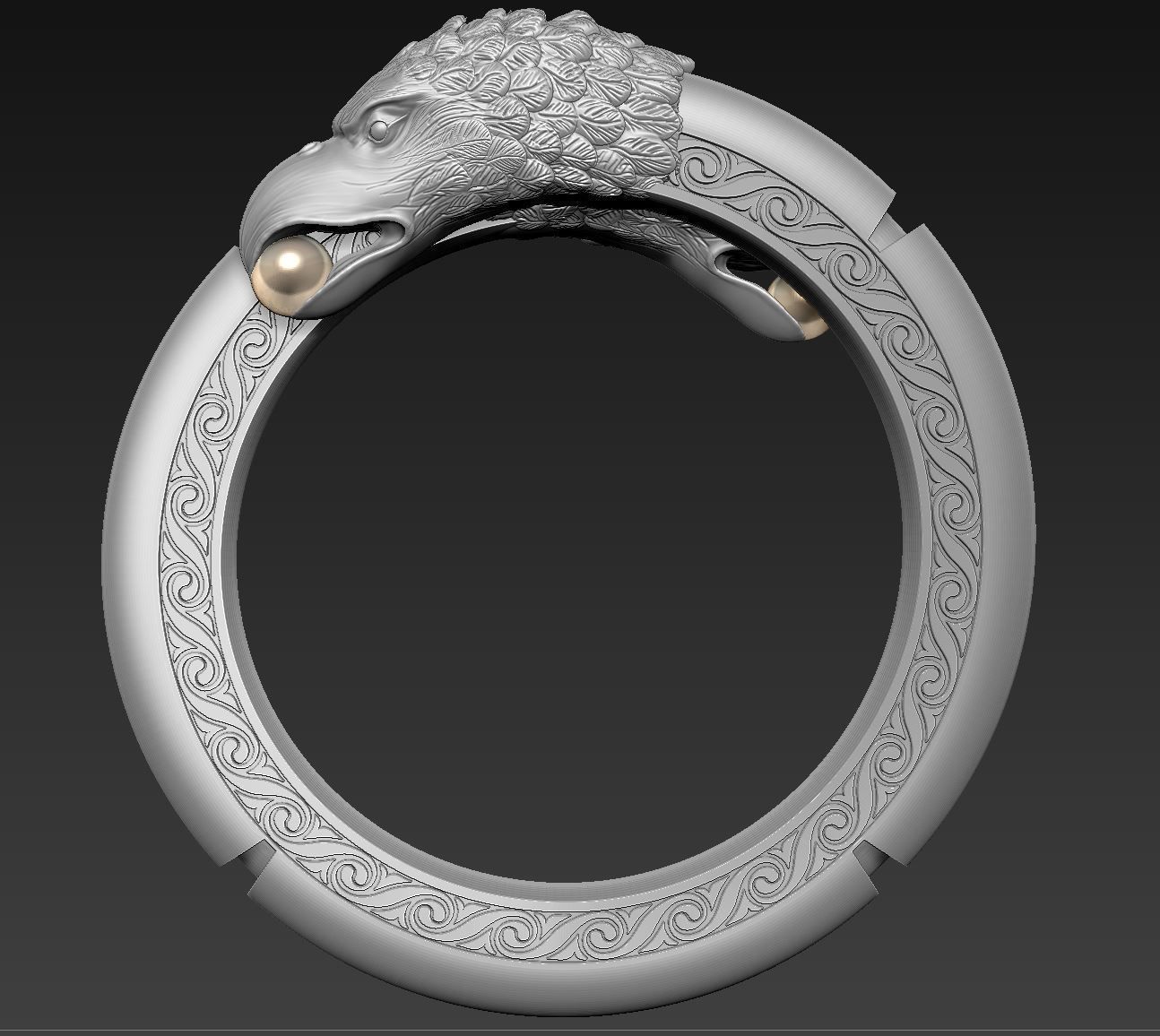 ring eagle 3D print model_1