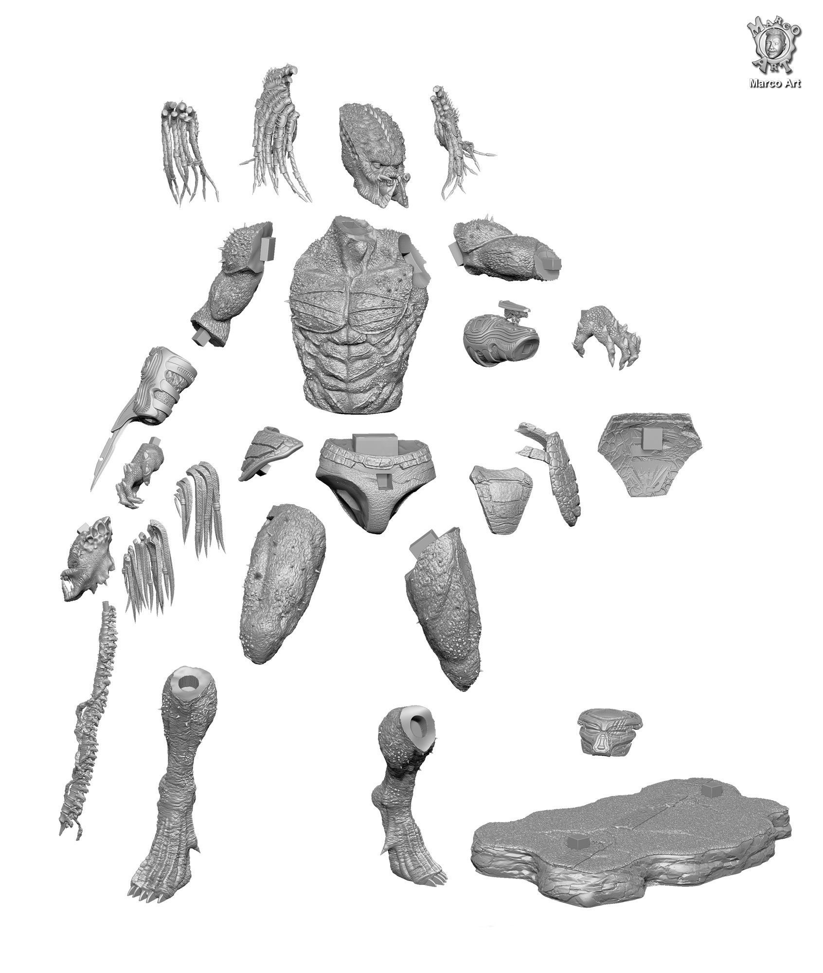 Upgrade Predator 3D stl file 3D print model_5