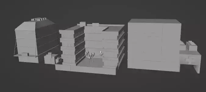 Building Pack of 4 Game Ready