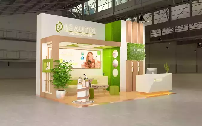 elegant exhibition cosmetic booth