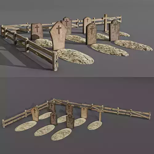 Western cemetery  Free low-poly 3D model